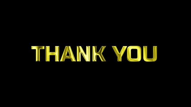 Thank you typewriter golden text animation