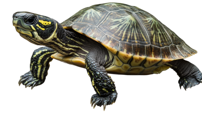 Turtle on the Move: A captivating close-up of a turtle, showcasing its intricate shell patterns and determined stride.  This image evokes a sense of resilience and persistence, perfect for nature.