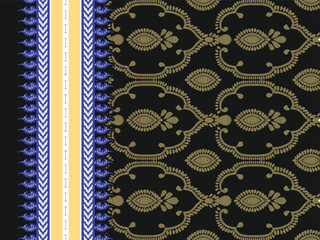 Seamless Border paired with ethnic details, bringing timeless elegance to textiles and wallpaper.