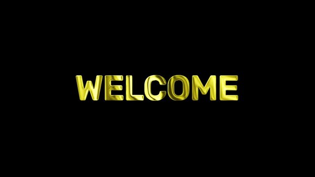 Welcome typewriter golden text animation
