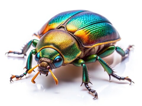 Apple Blossom Weevil Macro Photography: White Background Closeup of Anthonomus Pomorum