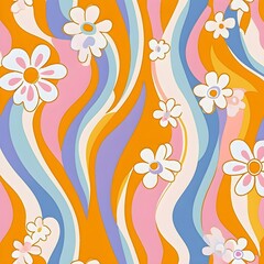 Obraz premium abstract floral background, Retro floral heart pattern