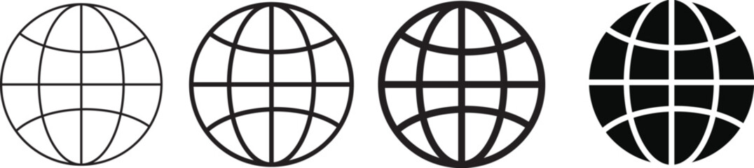Website icon set. Web icons. Globe symbol