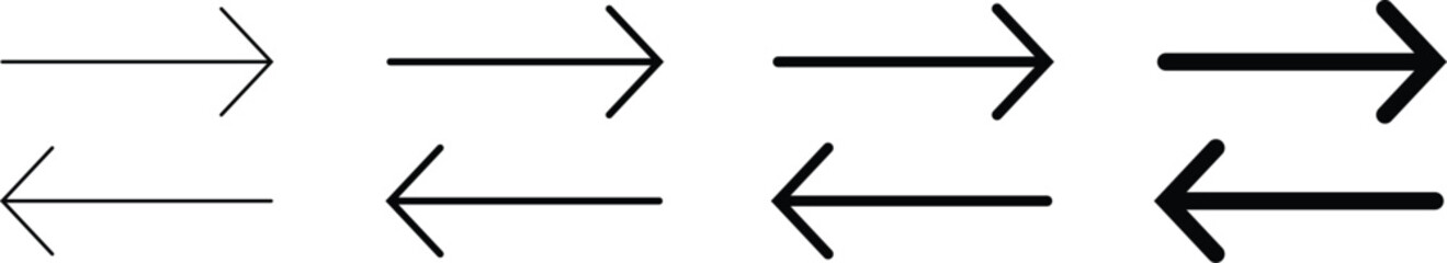 Data transfer icon set. Line style transfer symbol
