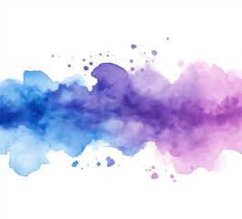 Obraz premium Watercolor Blue and Purple Stain Clipart, white background, isolated --ar 169 --style raw --v 6.1 - Upscaled (Creative) by @Creator Tools (relaxed)