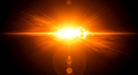 Fototapeta premium Cosmic Blaze: A Celestial Canvas of Fire and Light