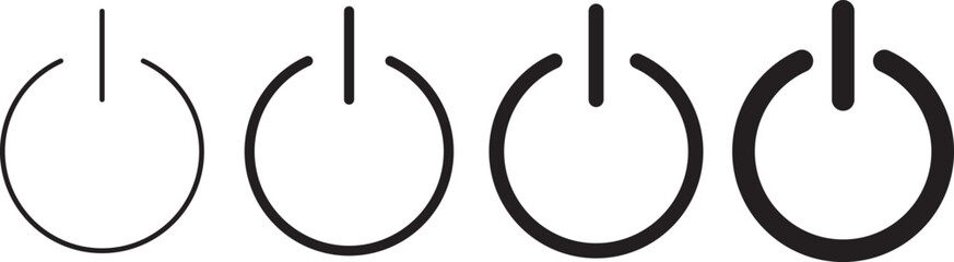 power on off icon set. On off power symbol. Switch on off sign. Power button