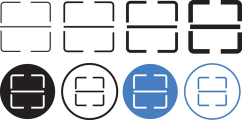 scan qr code icon set. Qr scanner line style icons 
