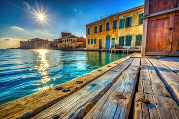 Chania Crete Warehouse Pier: Mediterranean Sea Architectural Photography, Venetian Port, Greek Island Landscape