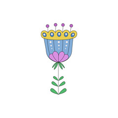 Fantasy flower, fictional plant in Scandinavian, Nordic style