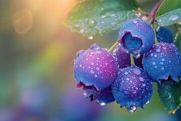 A Close-Up View of Fresh Blueberries Clustered Together Perfect for Healthy Recipe Illustrations and Fresh Produce Marketing