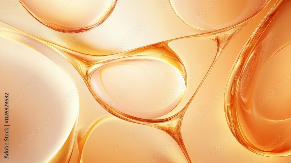 Poster abstract organic shapes resembling glowing water droplets create a luminous atmosphere in a vibrant 