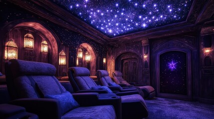 Fototapeta premium Luxurious Home Cinema Room with Padded Walls