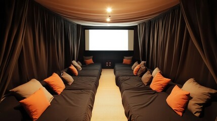 Modern Home Theater with Oversized Seating