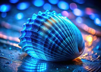 Futuristic Electric Shell: Abstract Sci-Fi Seashell Concept