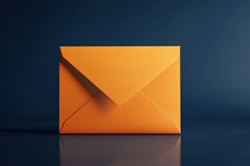 Bright Orange Envelope on a Navy Background for Eye-Catching Marketing Materials and Correspondence