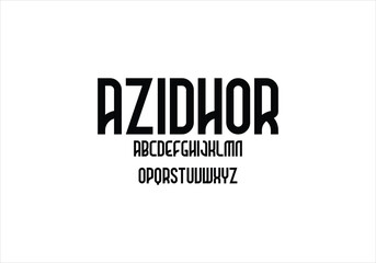 Azidhor font for logo and headline. Isolated vector typeset