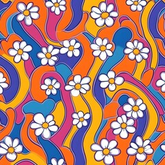 Obraz premium abstract floral background, Vibrant floral heart pattern for fashion