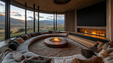 Cozy Stylish Movie Room with Tiered Seating