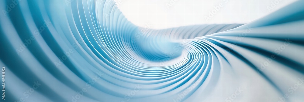 Leinwandbilder Flowing abstract wind lines create a sense of movement and tranquility in soft blue tones and gentle curves. Generative AI