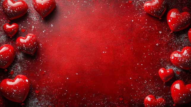 Valentine's heart-themed wallpaper background romantic red setting decorative content cozy atmosphere close-up viewpoint