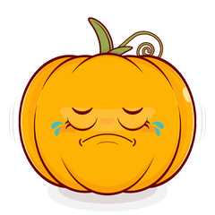pumpkin crying face cartoon cute