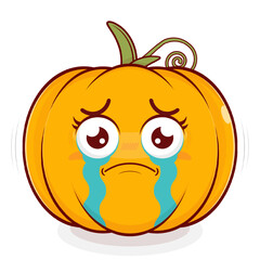 pumpkin scared face cartoon cute