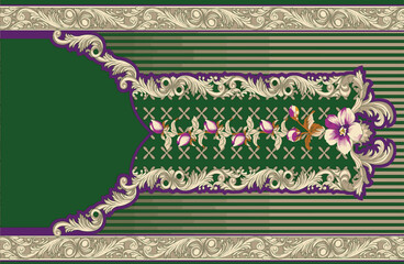 Seamless Border paired with ethnic details, bringing timeless elegance to textiles and wallpaper.