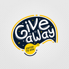 Giveaway and enter to win banner sign design template vector illustration can be used for posters, brochures, flyers and social media banner promotion.


