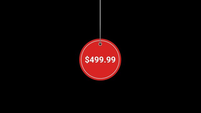 499.99 Dollar Price tag Animated