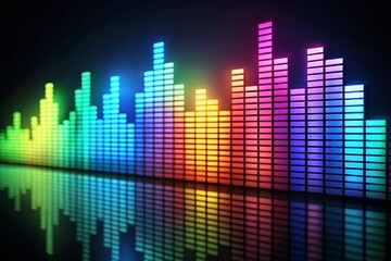 Equalizer Graphic on White Background: Candid Photography Style