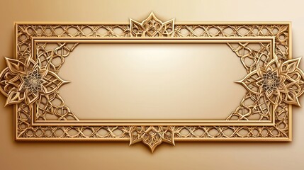 Ornate golden frame with intricate patterns for decorative use.