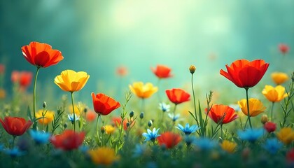 Fototapeta premium field of red poppies