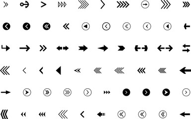 Arrow icon. Big set of vector flat arrows. Vector arrows collection for web design, mobile apps, interface and more. Arrow vector icon. Arrows vector collection. Set flat different arrows isolated