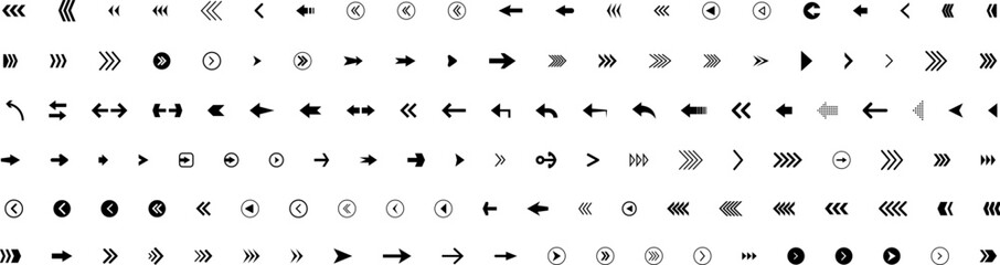 Arrow icon. Big set of vector flat arrows. Vector arrows collection for web design, mobile apps, interface and more. Arrow vector icon. Arrows vector collection. Set flat different arrows isolated