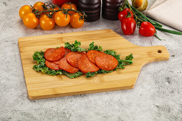 Spanish salami cured chorizo sausage