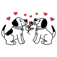 happy valentine day child and dog