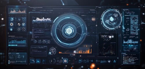 Fototapeta premium digital ai interface with futuristic technology