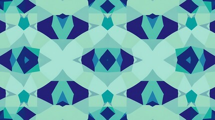 Seamless Geometric Pattern: A calming and contemporary abstract design with a mesmerizing repetition of blue and teal geometric shapes. Perfect for backgrounds, website design.