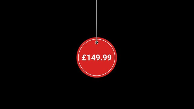149.99 Pound Price tag Animated