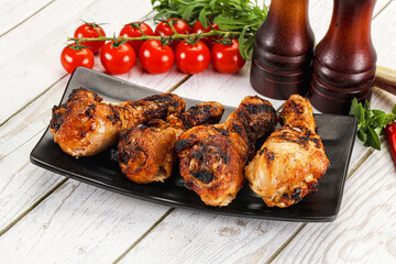 Hot and tasty chicken drumstick barbecue