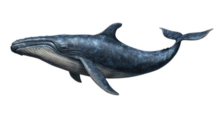 Humpback Whale: A majestic humpback whale swims gracefully through the ocean, its powerful tail and fins propelling it through the water.