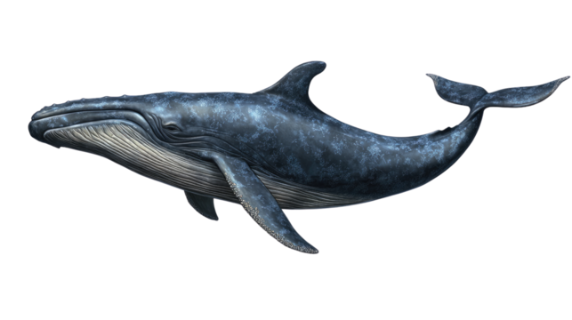 Humpback Whale: A majestic humpback whale swims gracefully through the ocean, its powerful tail and fins propelling it through the water.