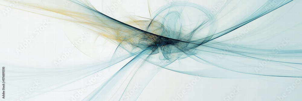 Aufkleber Abstract wind lines create a dynamic flow across a light background in a soft gradient of colors. Generative AI