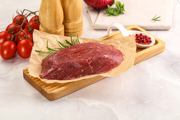 Raw beef meat uncocked steak