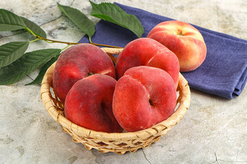 Ripe sweet and juicy Flat peach