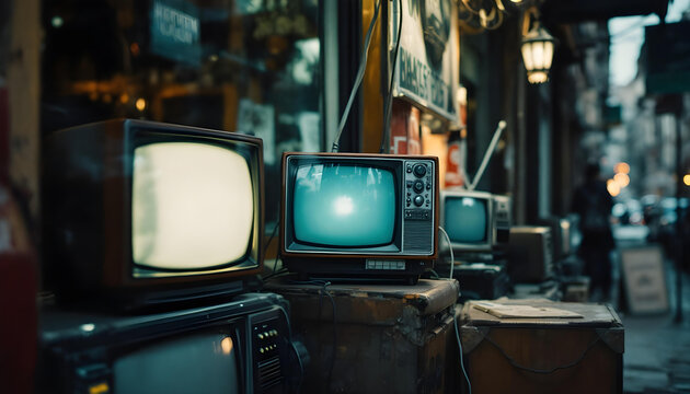 Tienda de objetos y televisores antiguos