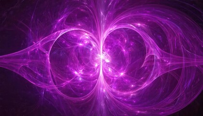 Stunning purple fractal vortex energy swirl depicting cosmic patterns and radiant light waves, ideal for sci-fi themes, digital art, or meditation background banner wallpaper