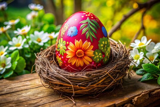 Giant Easter Egg in a Nest - Spring Holiday Decoration