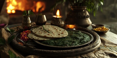 A Traditional Punjabi Lohri Feast: Makki Di Roti and Sarson Da Saag